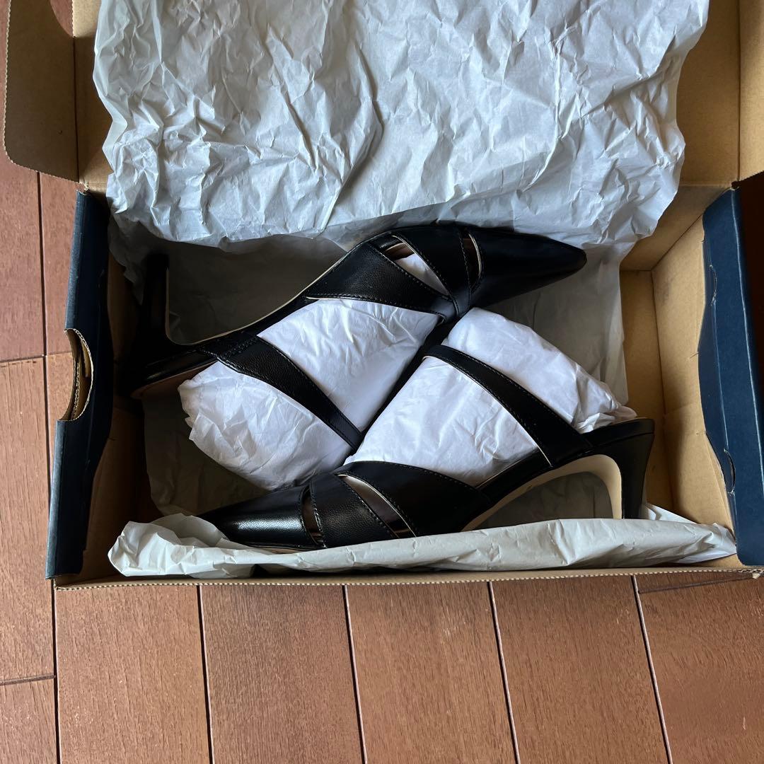 COLE HAAN ブラック ミュール ポインテッドトゥ