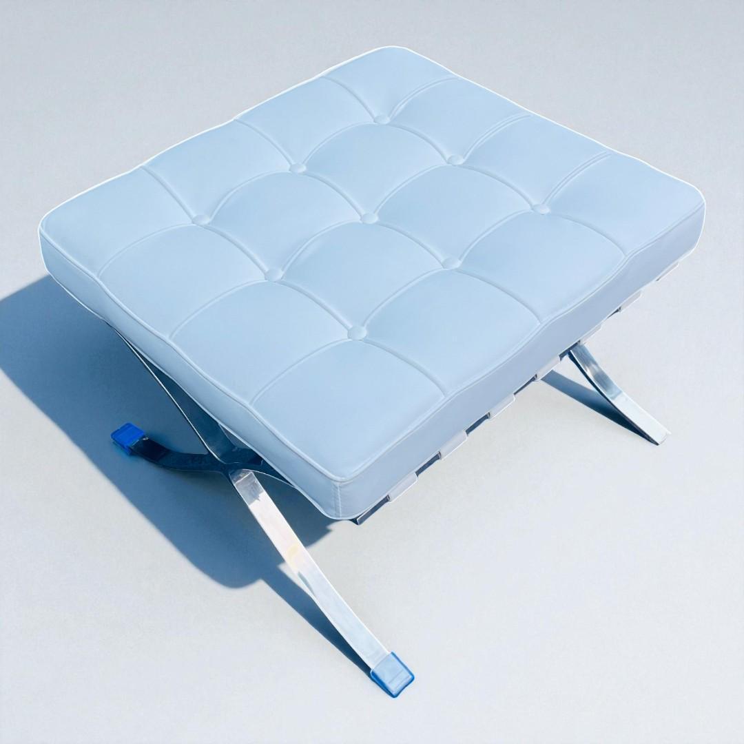 【新春セール】バルセロナ スツール オットマン ホワイト リプロダクト 送料込