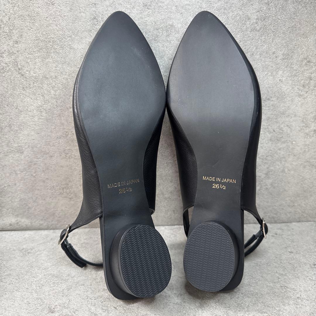 新品！グランデグランデ　26.5 ミュール　ポインテッド　ビジューレザーパンプス