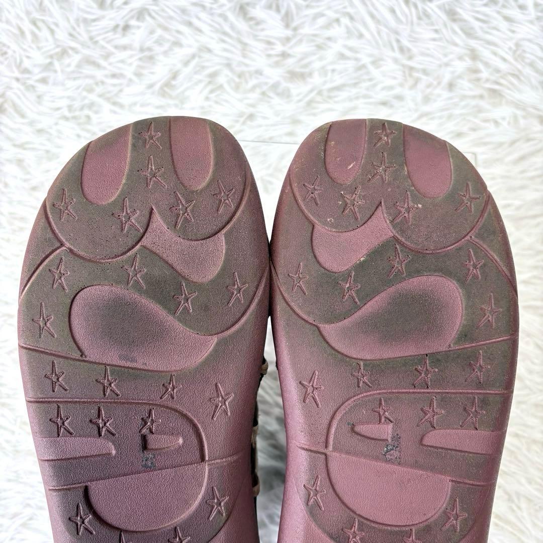 Estacion エスタシオン 本革リボンモチーフショートブーツ ブラウン L