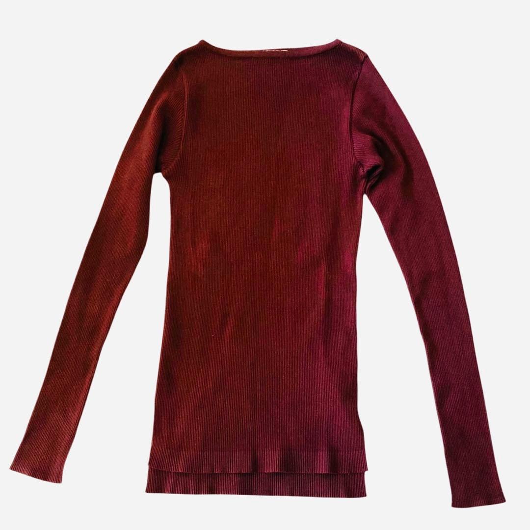 【美品】ロンハーマン オーラリー バーガンディ ギザボート リブ ニット S