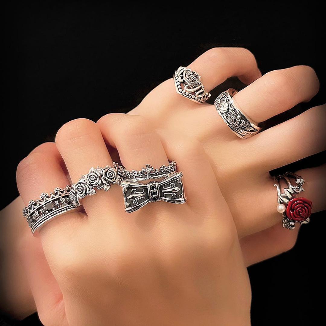 定価3.6万★Justin Davis リボンリング指輪 クリア・7号