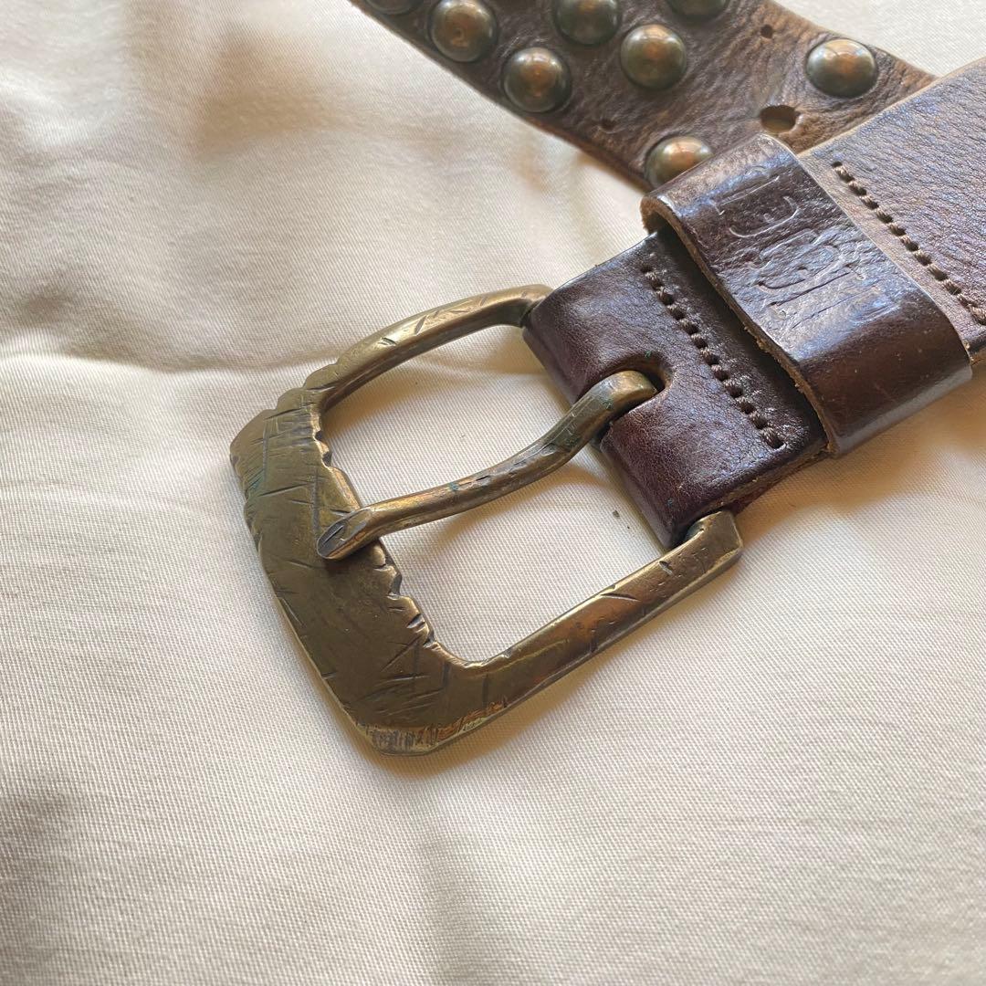 【archive】90~00s DIESEL イタリア製 牛革 スタッズベルト