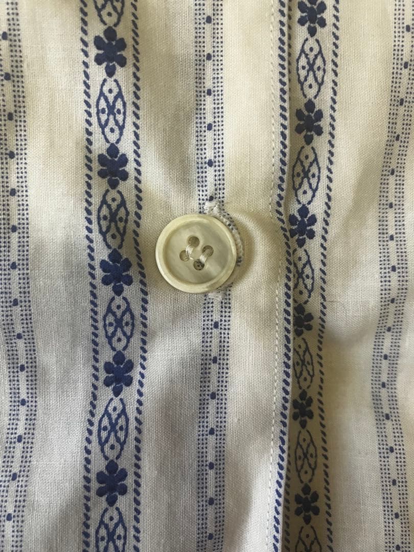 コムデギャルソンオム2003SS キューバ期 田中オム 長袖シャツ 青模様