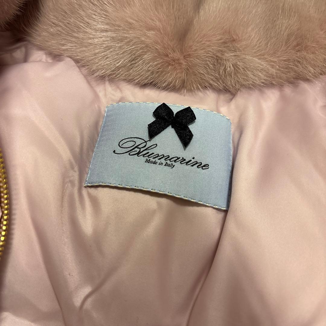 ジャケット・アウター BLUMARINE MINKFAR JEWELD PADDEDVEST PINK