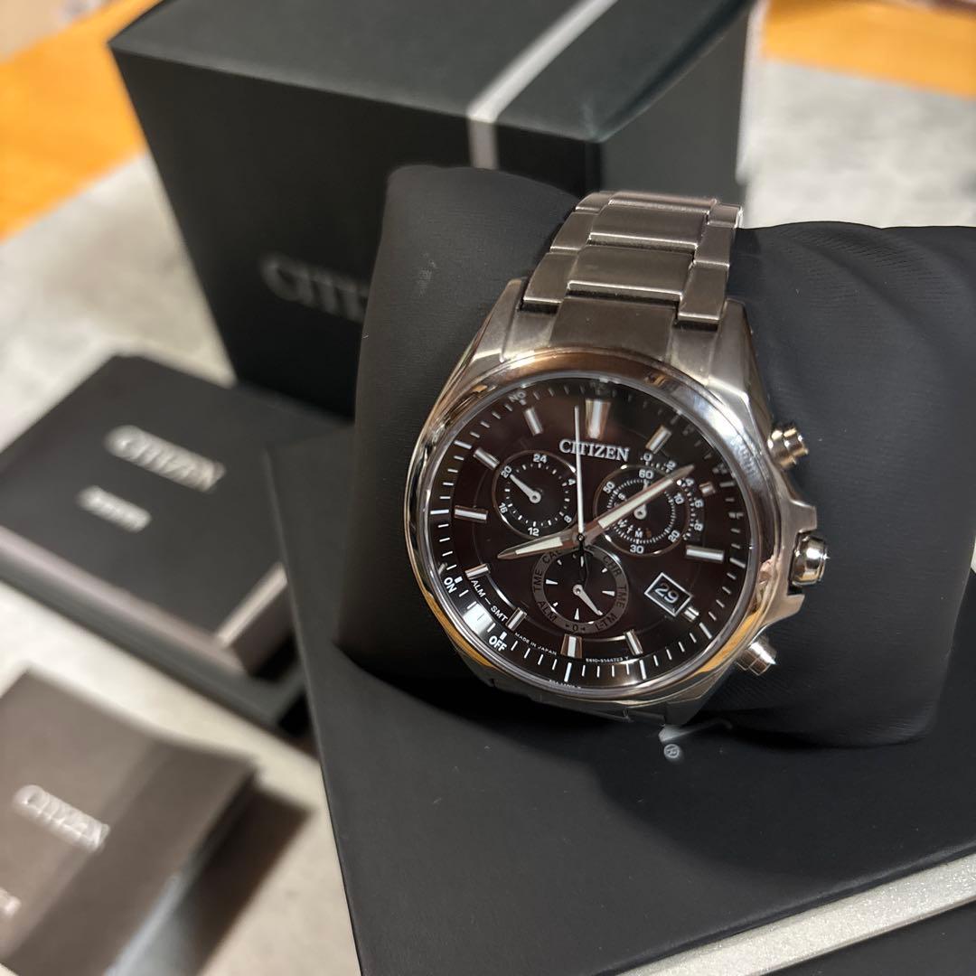 CITIZEN E610 AT3050-51E アテッサ エコ・ドライブ電波時計
