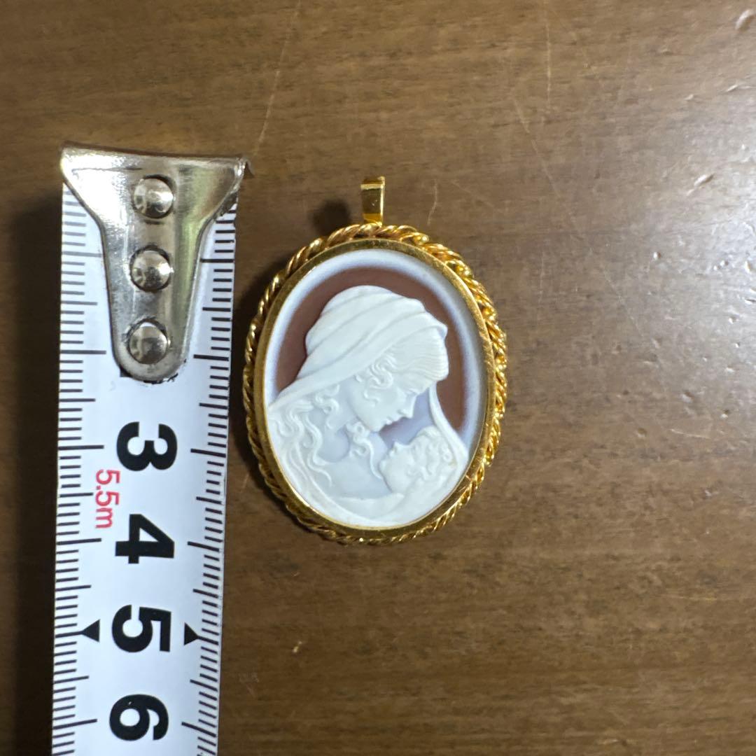 値下げ@カメオ　k18刻印あり　ブローチ
