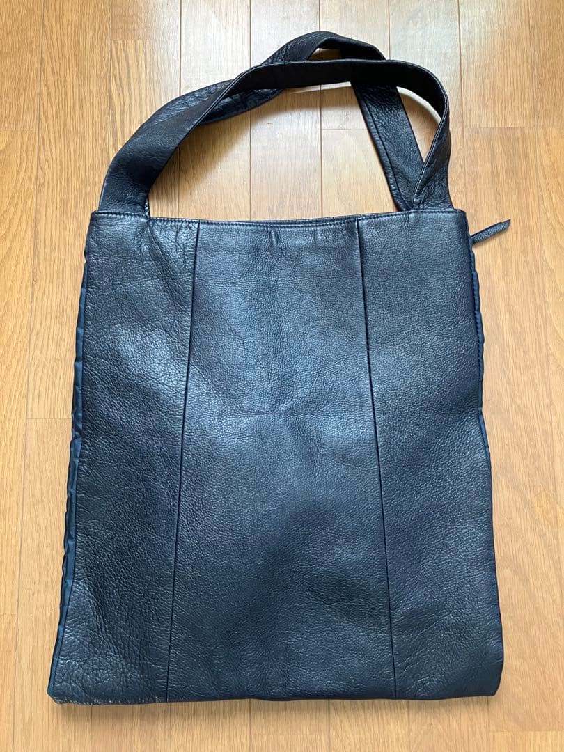TAZUNE 牛革NAVY レザー ラージTOTE