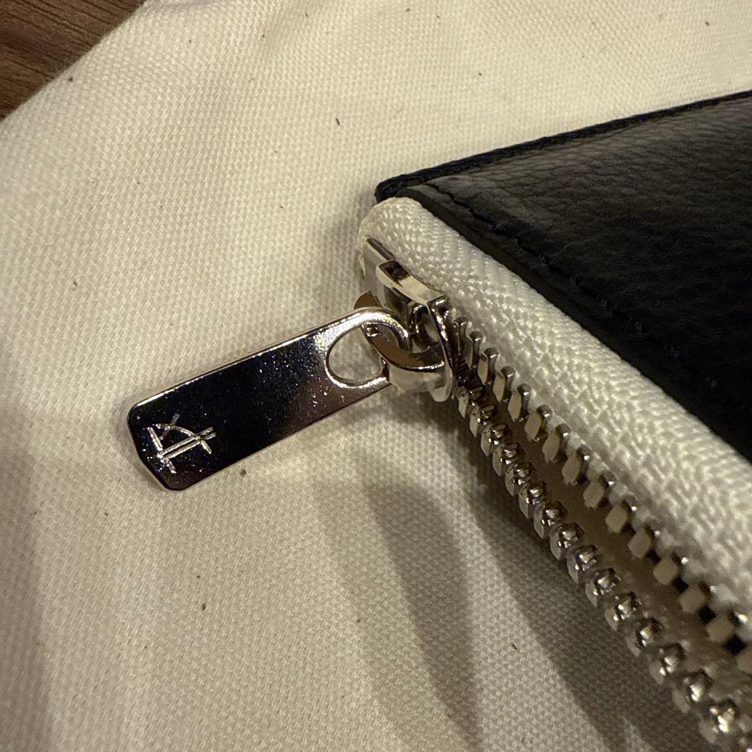 Hender Scheme L zip purse ブラック×ホワイト