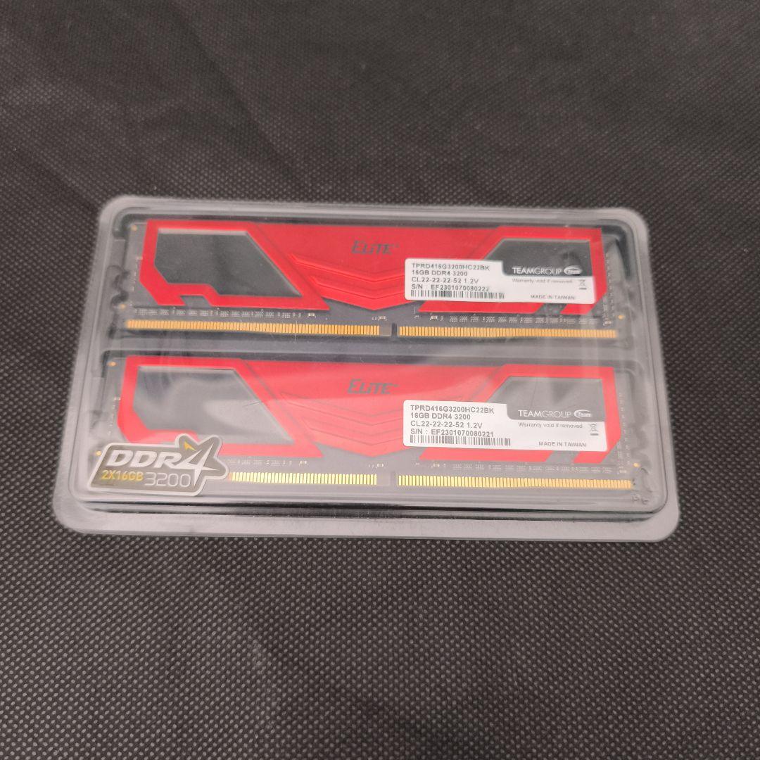 メモリ　32GB（16GB×2枚）　DDR4-3200　Team Group