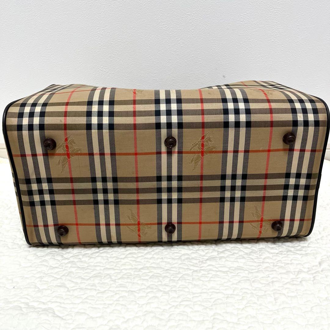 美品　バーバリー　ボストンバッグ　ノバチェックシャドーホース　大容量　鍵付き