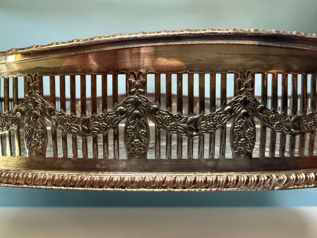 楕円形サービングトレイ 純銀メッキ(ALPHA PLATE ENGLAND製)