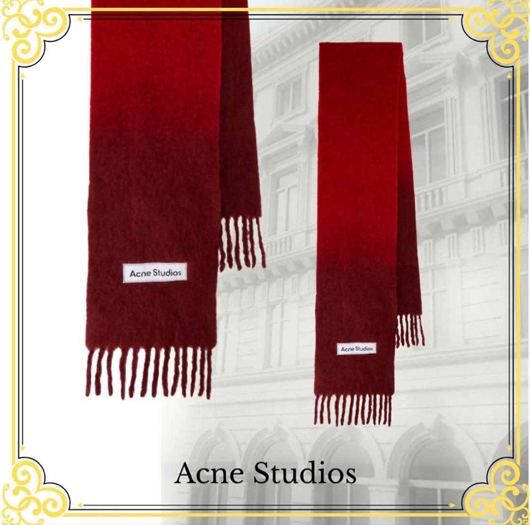 国内完売 ACNE STUDIOS フランジ レッド マフラー