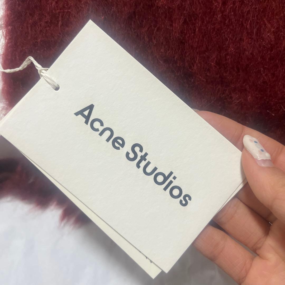 国内完売 ACNE STUDIOS フランジ レッド マフラー