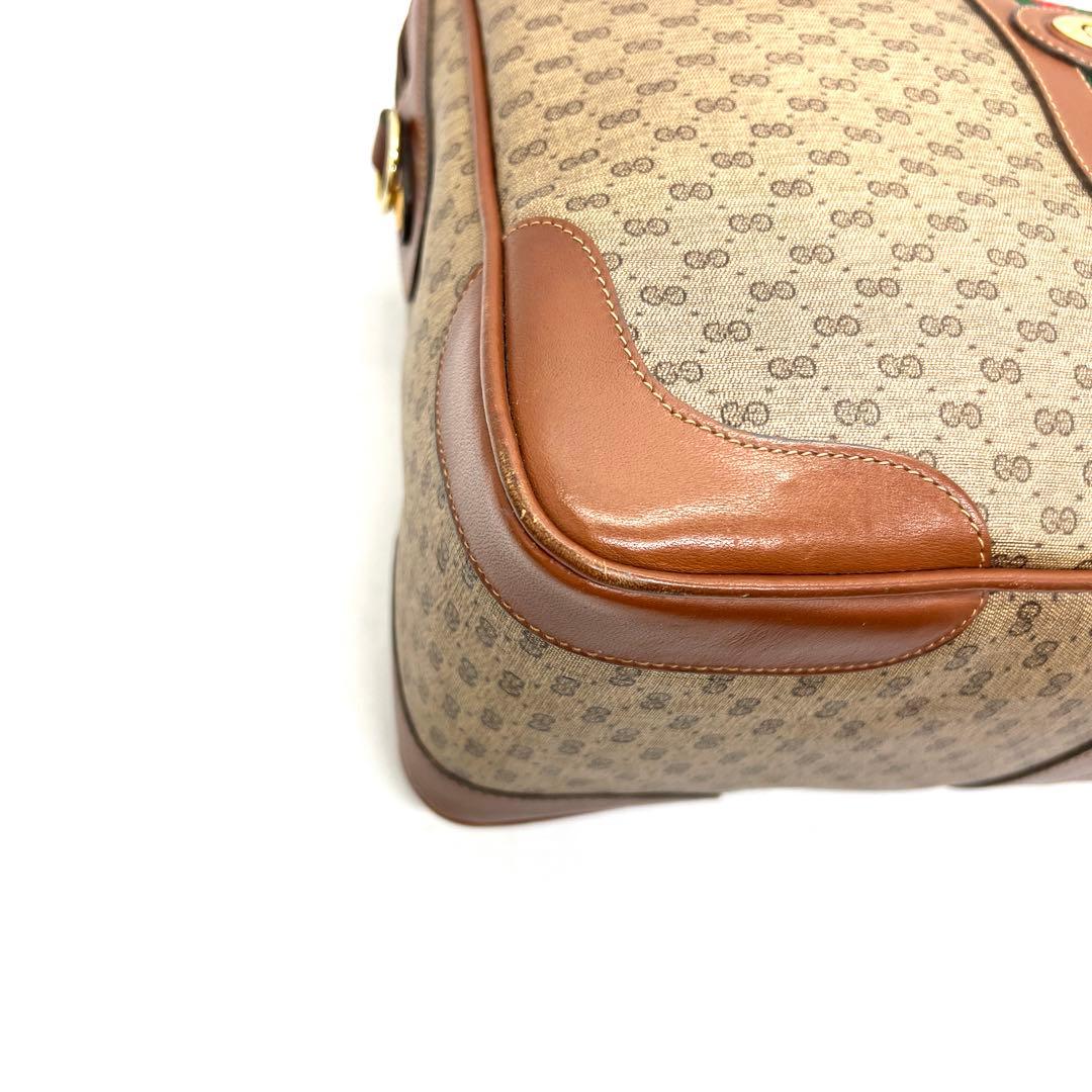 【極美品】グッチ ボストンバッグ シェリーライン マイクロGG PVC