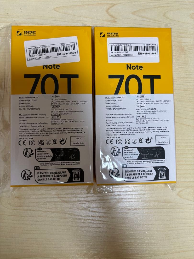 realme Note 70T 本体 RAM 4GB/128GB 2台セット