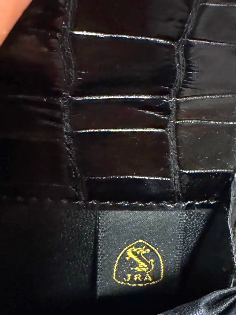 最高級！JRA認定！　クロコダイル　ポロサス　ブラック　小銭入れ付き　長財布