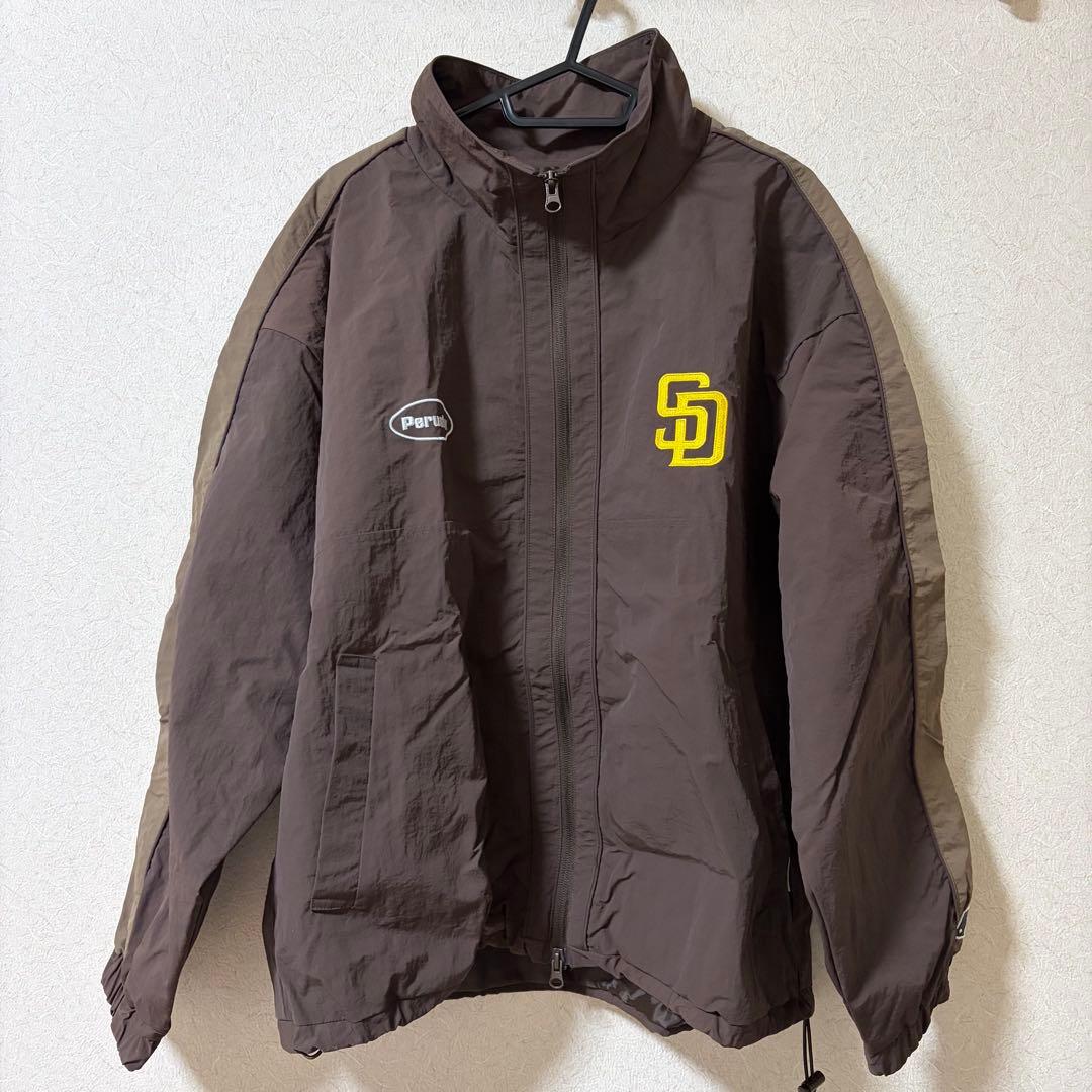 Perushu × MLB ナイロンブルゾン× ナイロンドローコードパンツセット