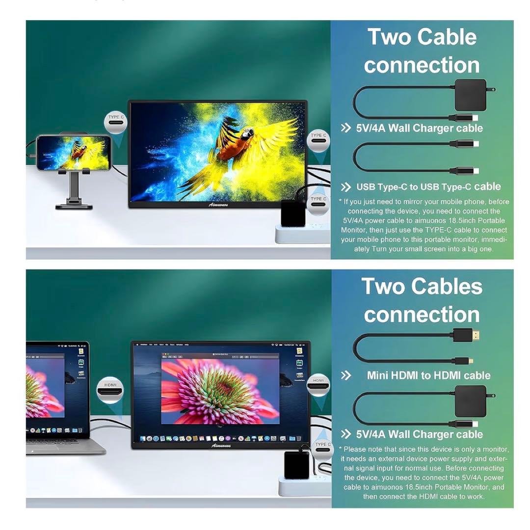 18.5インチ ノートパソコン用 ポータブルモニター 1080P