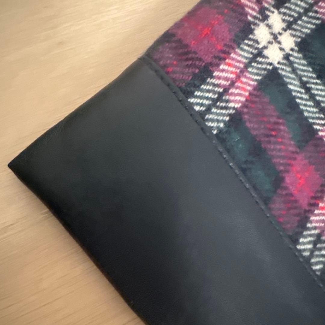 ファミリア　タータンチェック柄トートバッグ