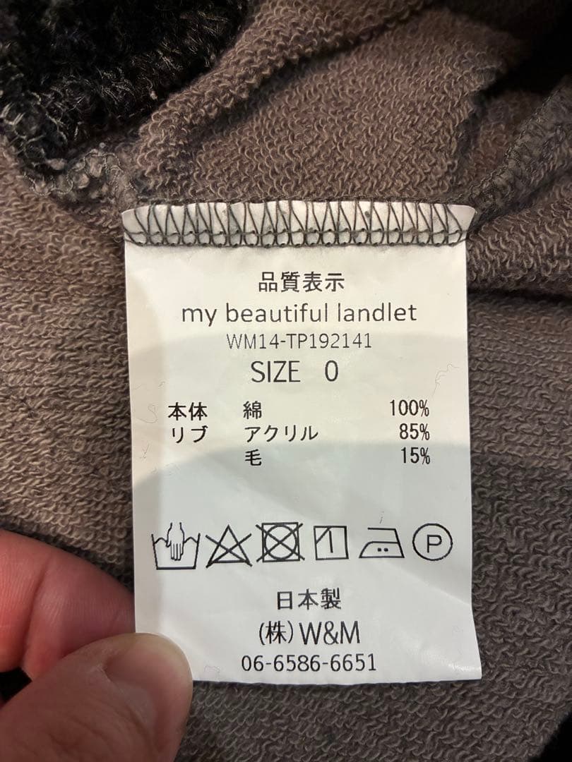 【19AW my beautiful landletニット切替スウェット】