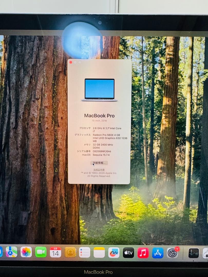 【美品・最上位】MacBook Pro 15 2018 32GB/1TB