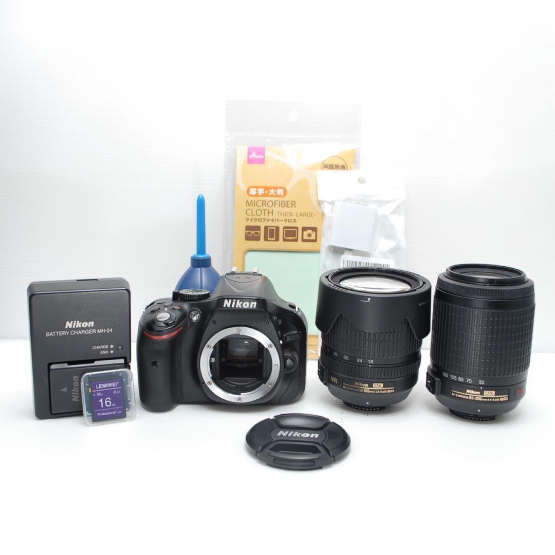 ❤️スマホ転送OK❤️Nikon D5200 望遠レンズ付き 高性能レンズ大人気