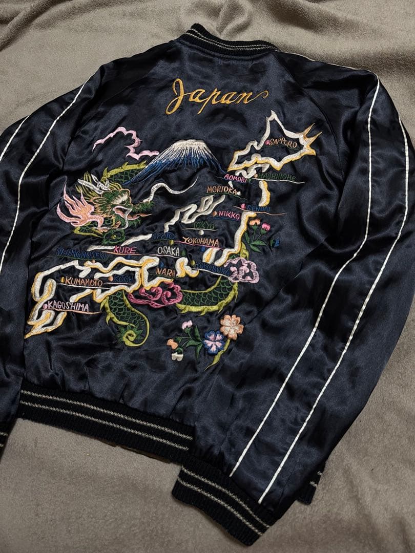 ２面用 テーラー東洋 龍 富士山 地図 日本限定 スカジャン vintage