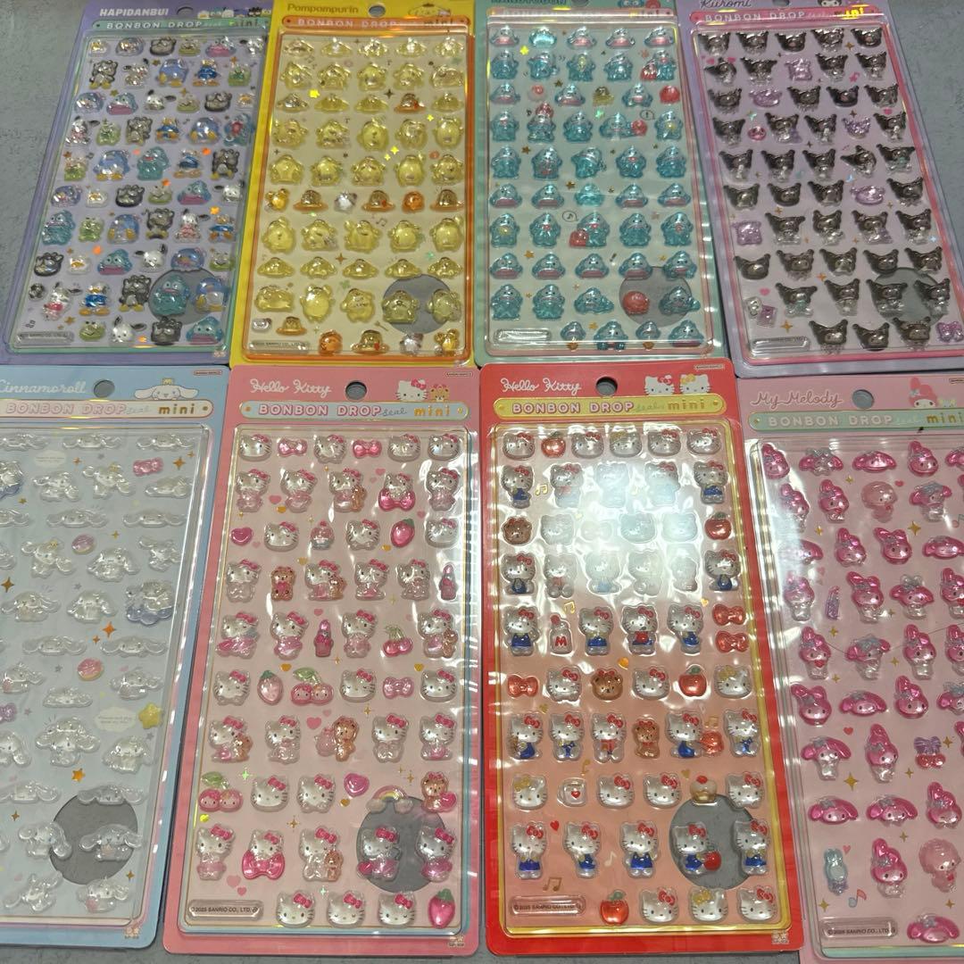 正規品　サンリオミニ　ボンボンドロップシール　8種セット　コンプリート