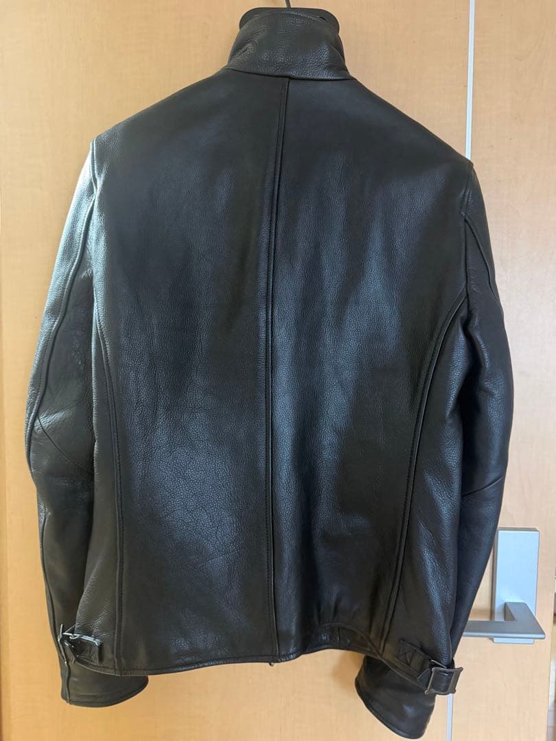 ブラックレザー シングルライダースジャケット