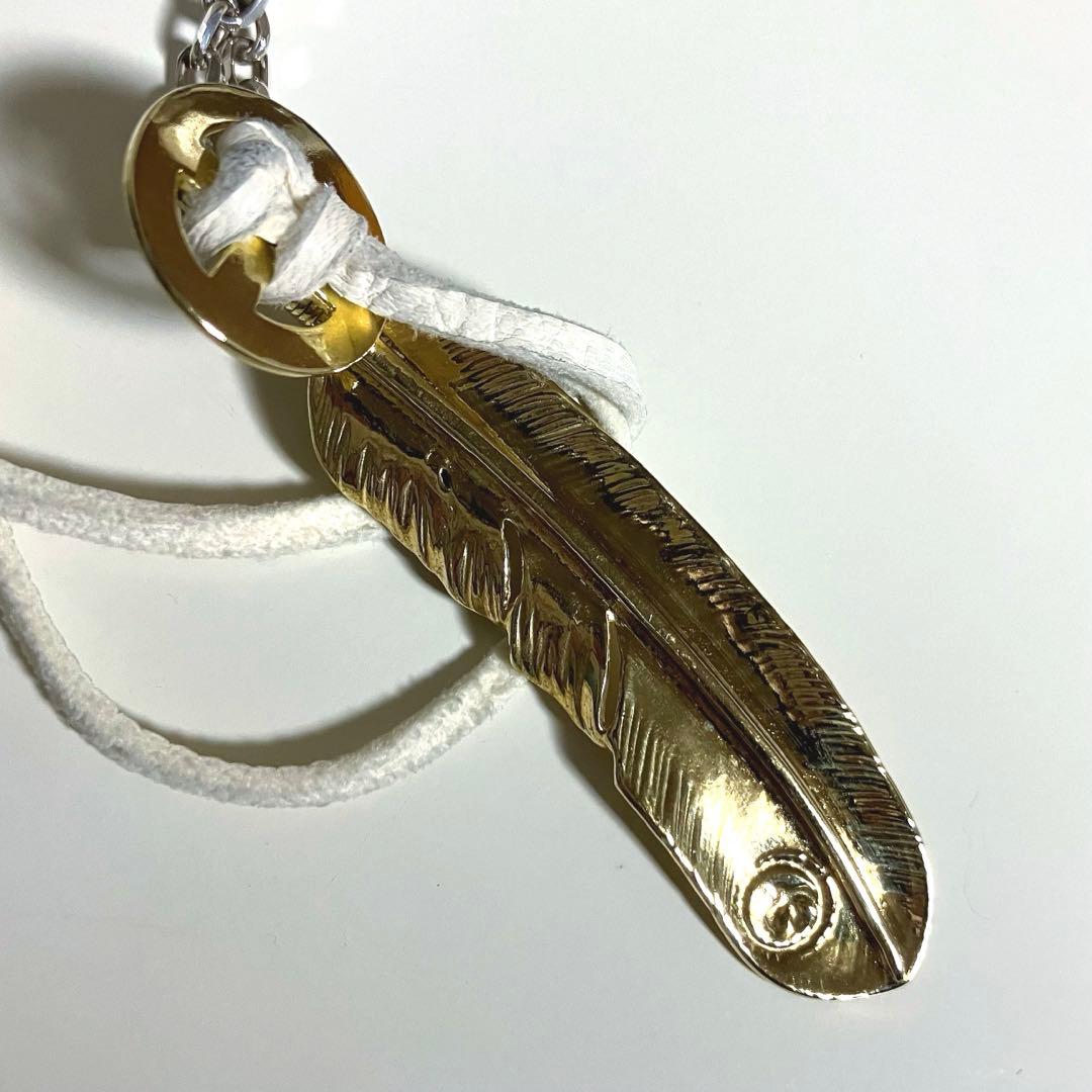 全金 ターコイズ フェザー ネックレス