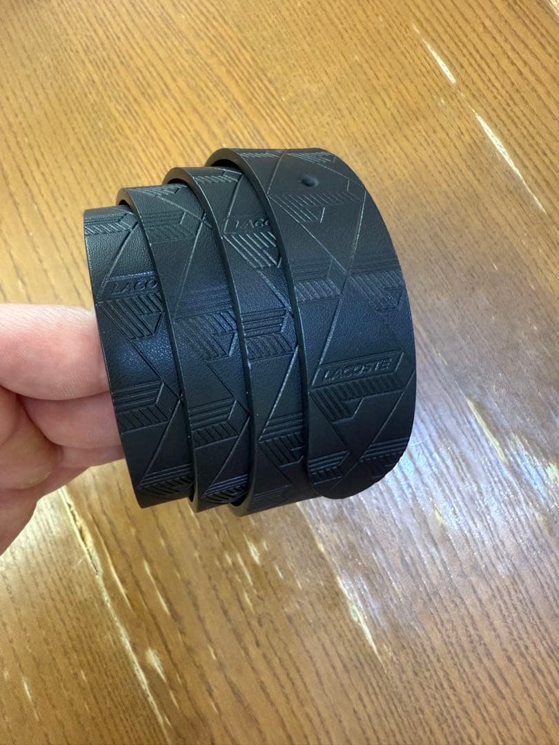 LACOSTE ブラックベルト 箱付き バックル2個