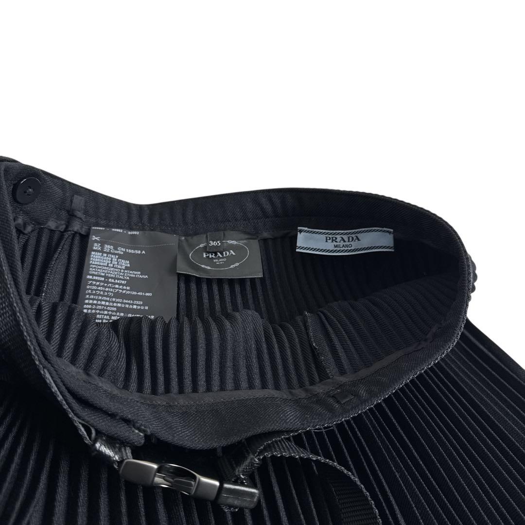 PRADA プラダ 2020 プリーツスカート サフィアーノ ガチャベルト