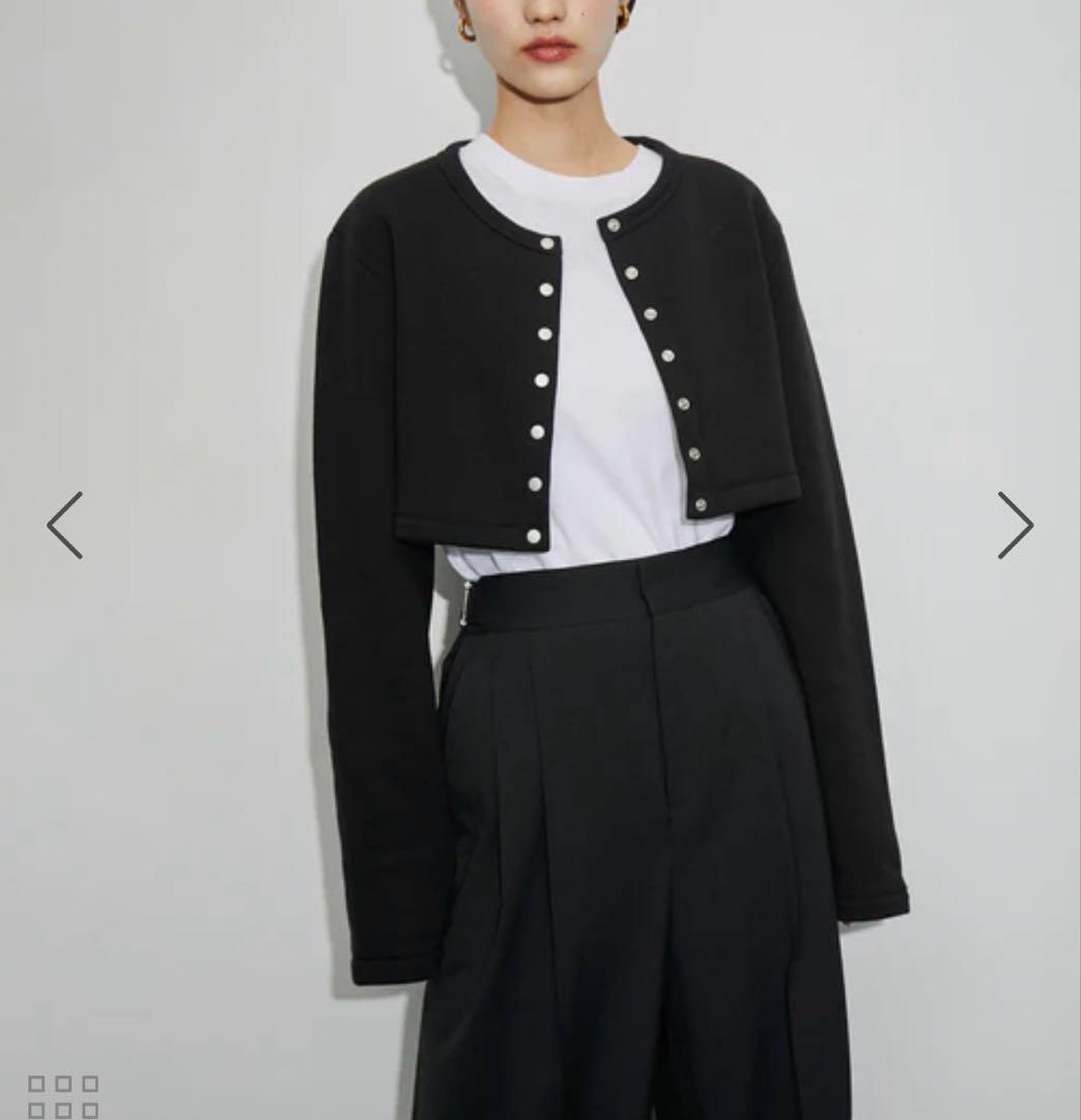 【新品タグ付き】アニエスベー　ブラック クロップド トップス 長袖　カーディガン