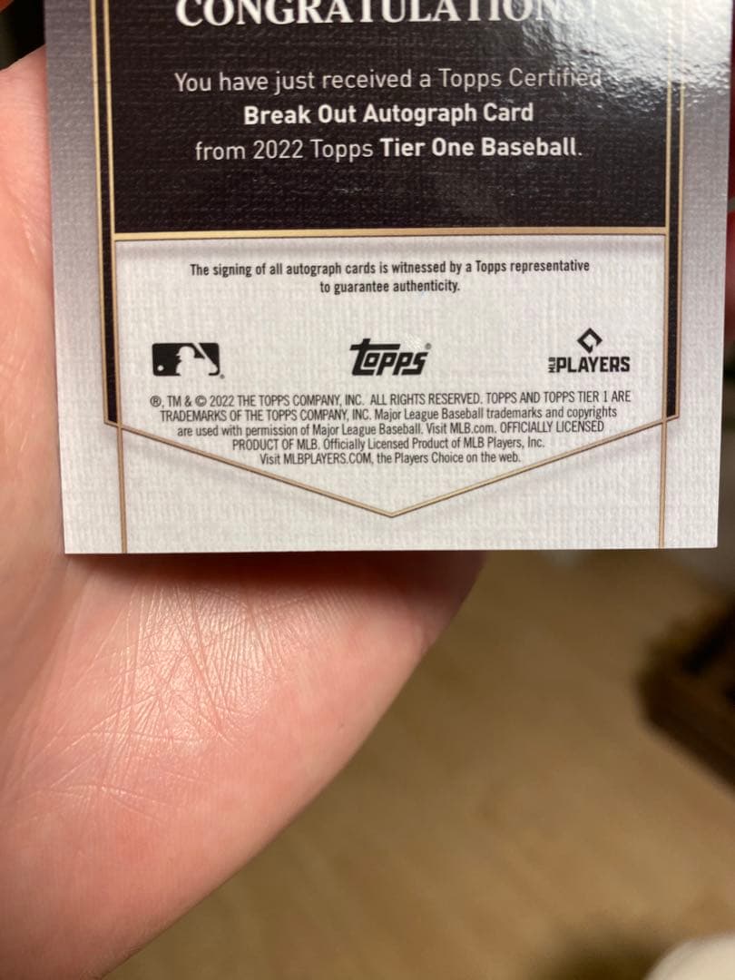 ヌートバー サインカード【世界に10枚】ルーキー TOPPS 大谷翔平 auto