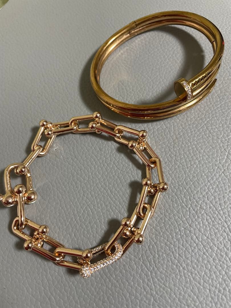 ハードウェアブレスレット　釘　バングル ローズゴールド　セット売り