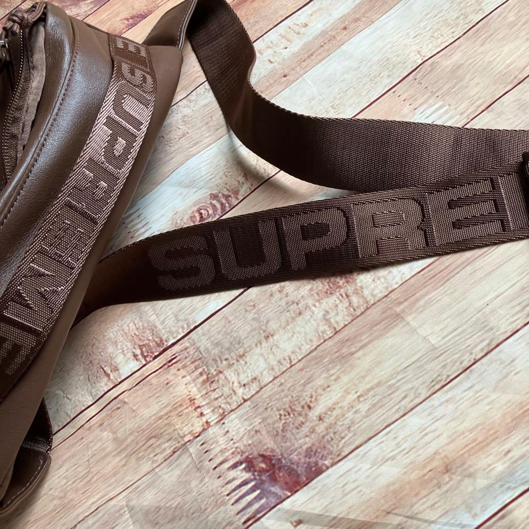 24fw Supreme Leather Waist Bag ブラウン