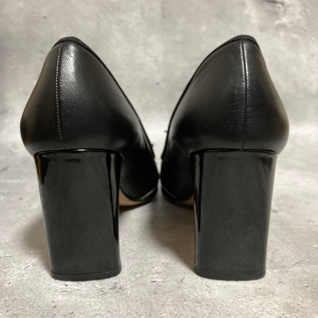 シャネル　CHANEL (38) ハイヒールパンプス　ココマーク　リボン　黒