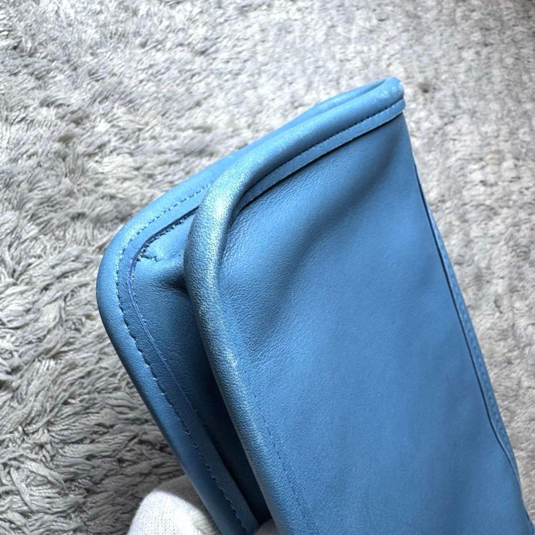 COACH コーチ オールドコーチ ポーチ 小物入れ 本革 レザー ブルー