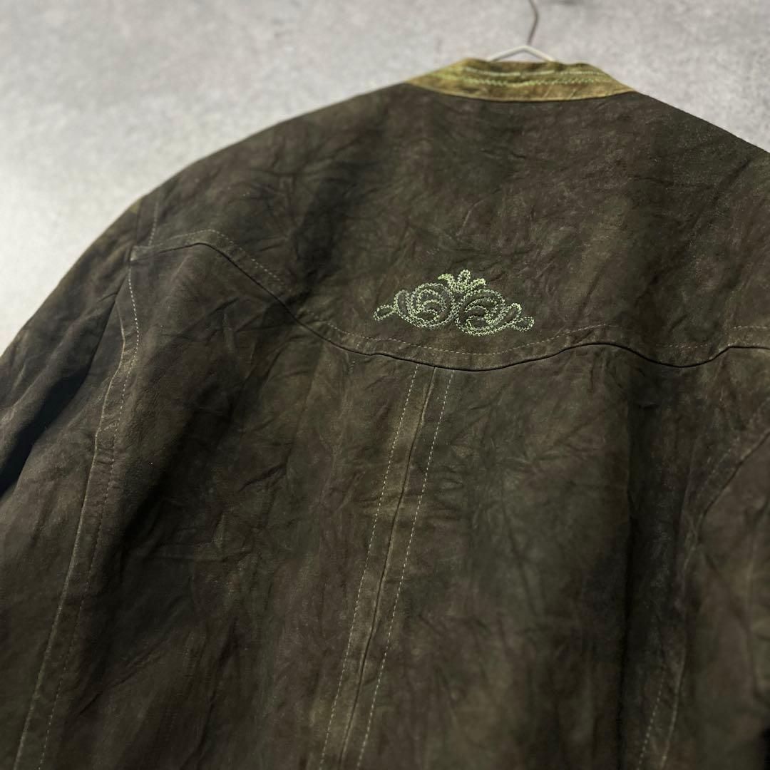 ヨーロッパ古着【オーストリア チロリアン スエード 本革 ジャケット】民族