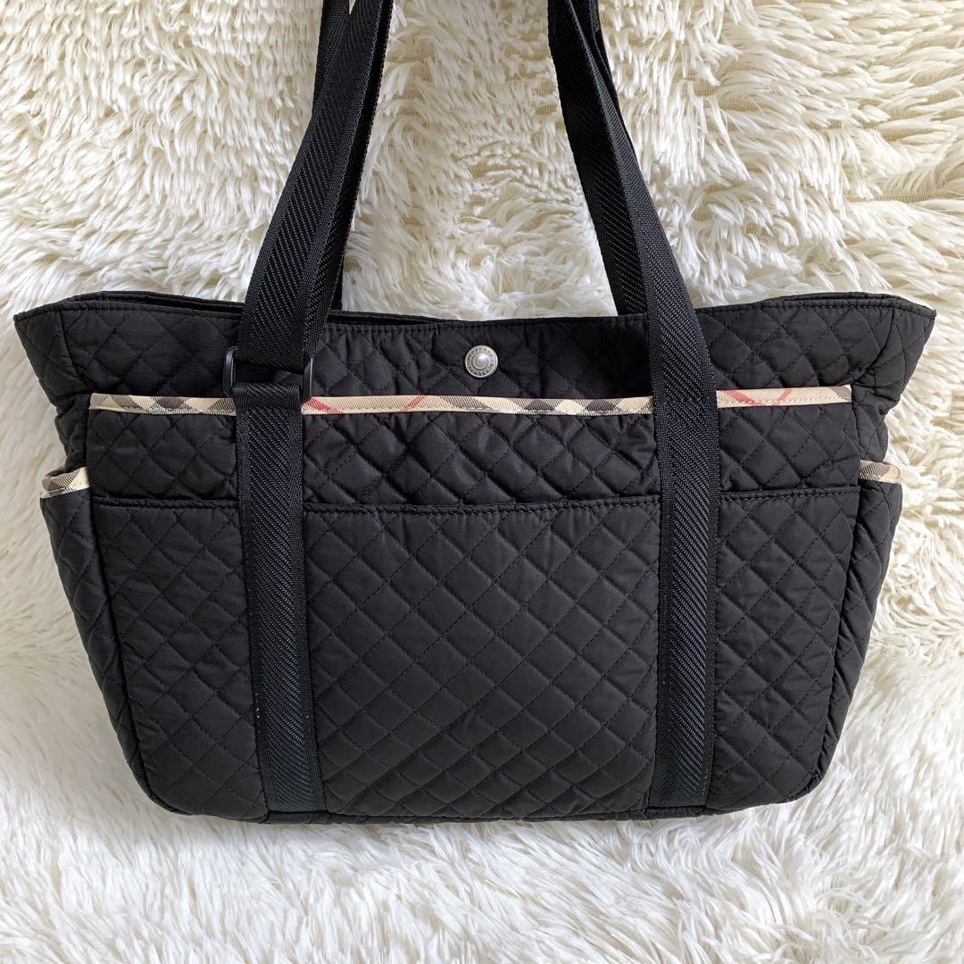 KIKI　バーバリーロンドン・トートバッグ・キルティング・A4・黒