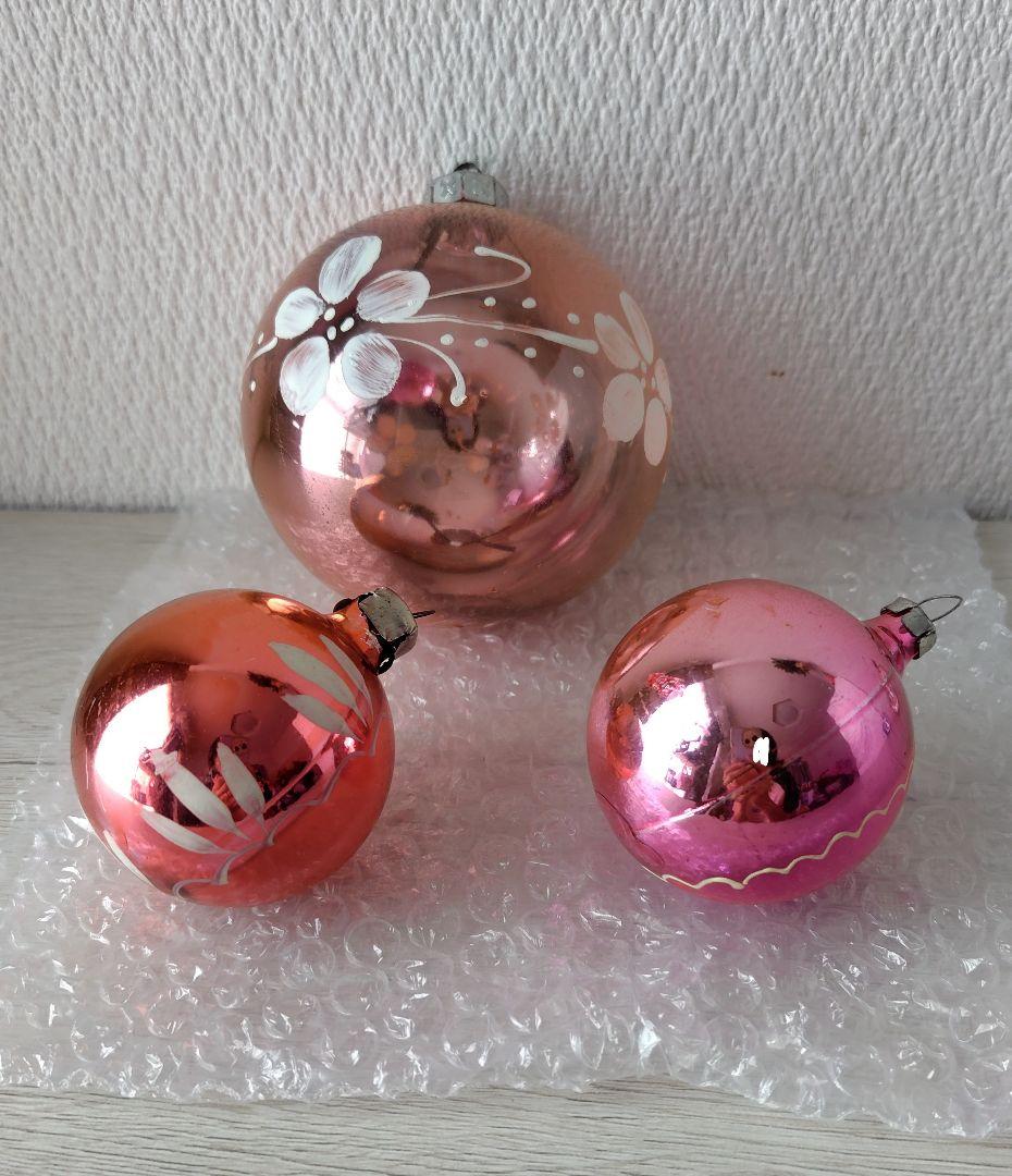 ソビエト　クリスマスオーナメント　ガラスオーナメント　ボール　6個セット