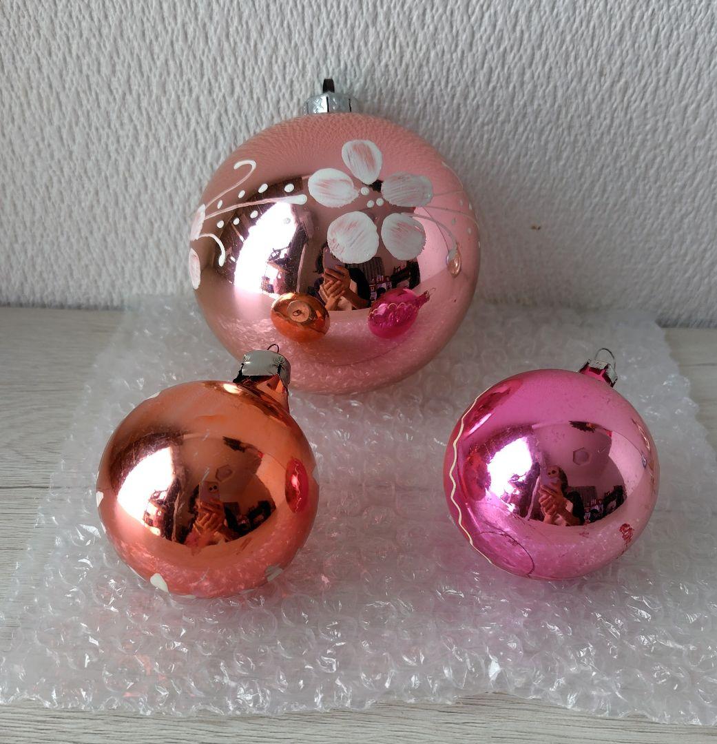 ソビエト　クリスマスオーナメント　ガラスオーナメント　ボール　6個セット