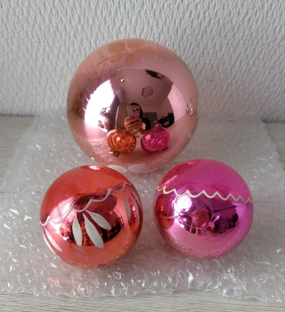 ソビエト　クリスマスオーナメント　ガラスオーナメント　ボール　6個セット