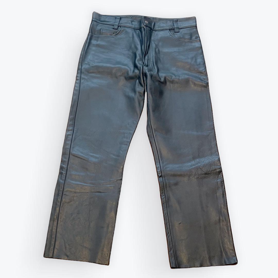 【Jkon 】B's Leather 牛革パンツ　革パン　XL ブラック