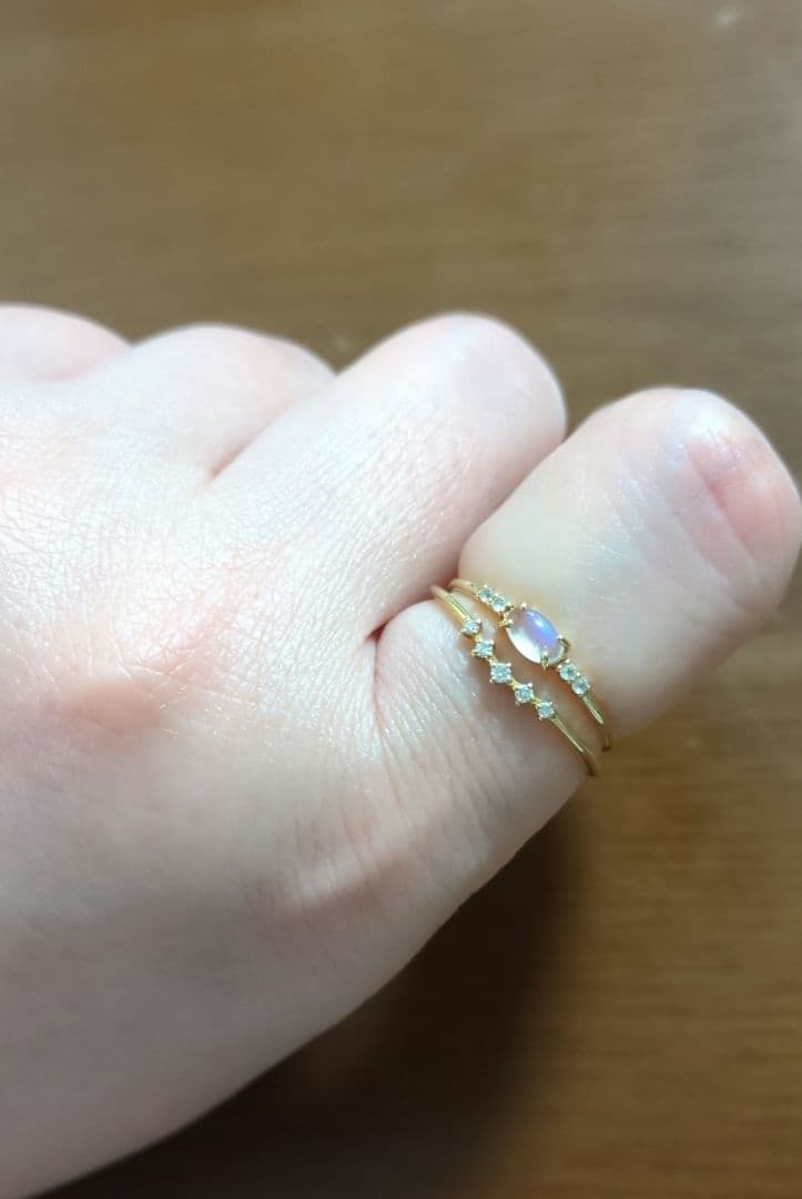 ete　K10YGムーンストーンリング