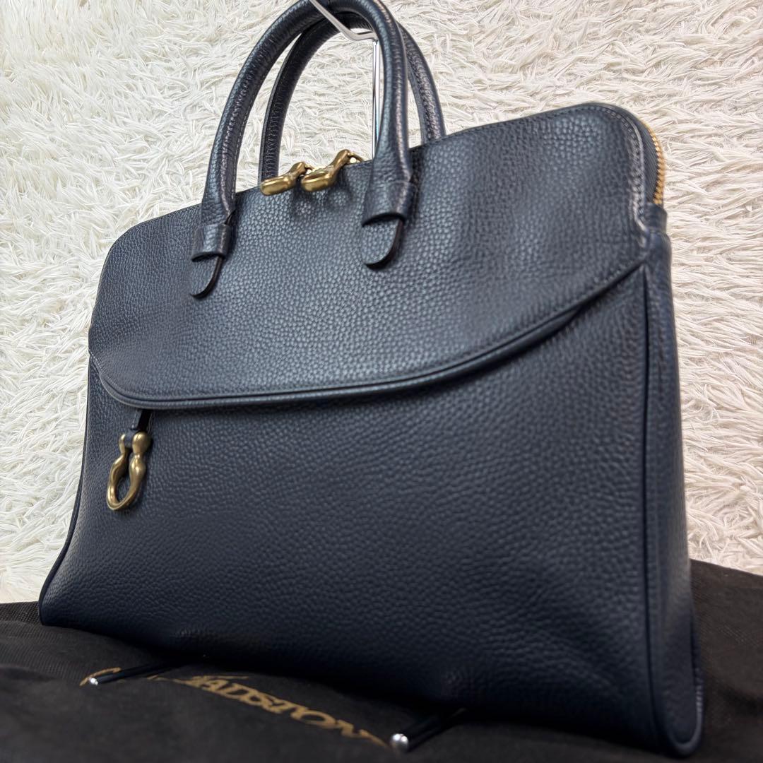 未使用級✨トフアンドロードストーン スモールブリーフ ゴールド金具 ネイビー