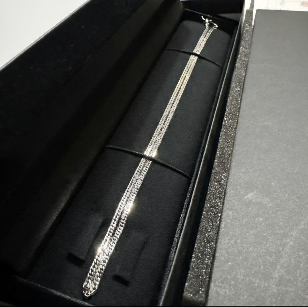 プラチナpt850 6面W チェーンネックレス 45cm 10g