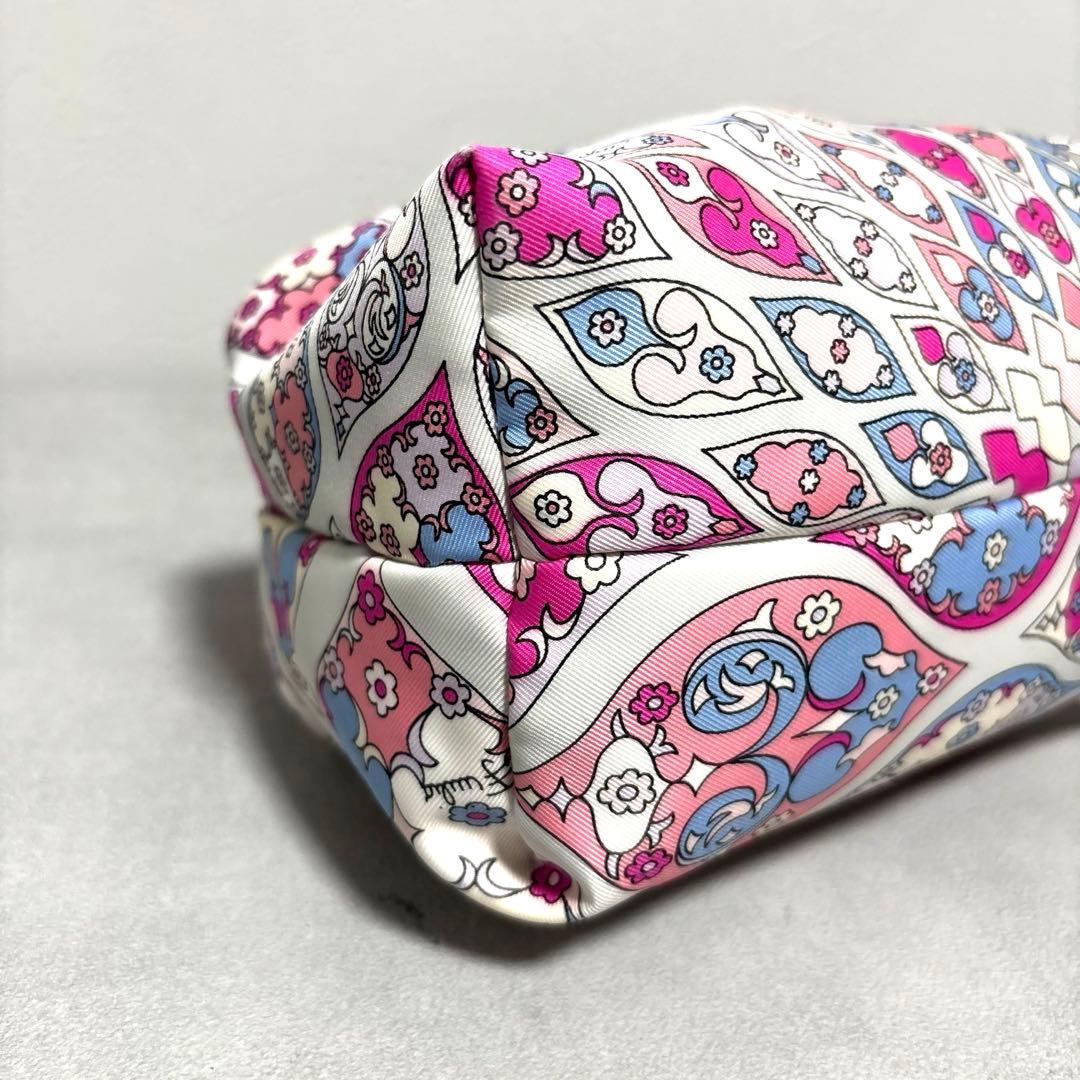 美品✨エミリオプッチ ポーチ ミニハンドバッグ 総柄 ナイロン ピンク