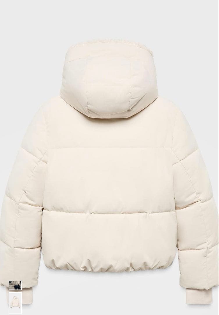 ZARA フェイクシープスキンフード付き撥水ウィンドブレーカーアノラック